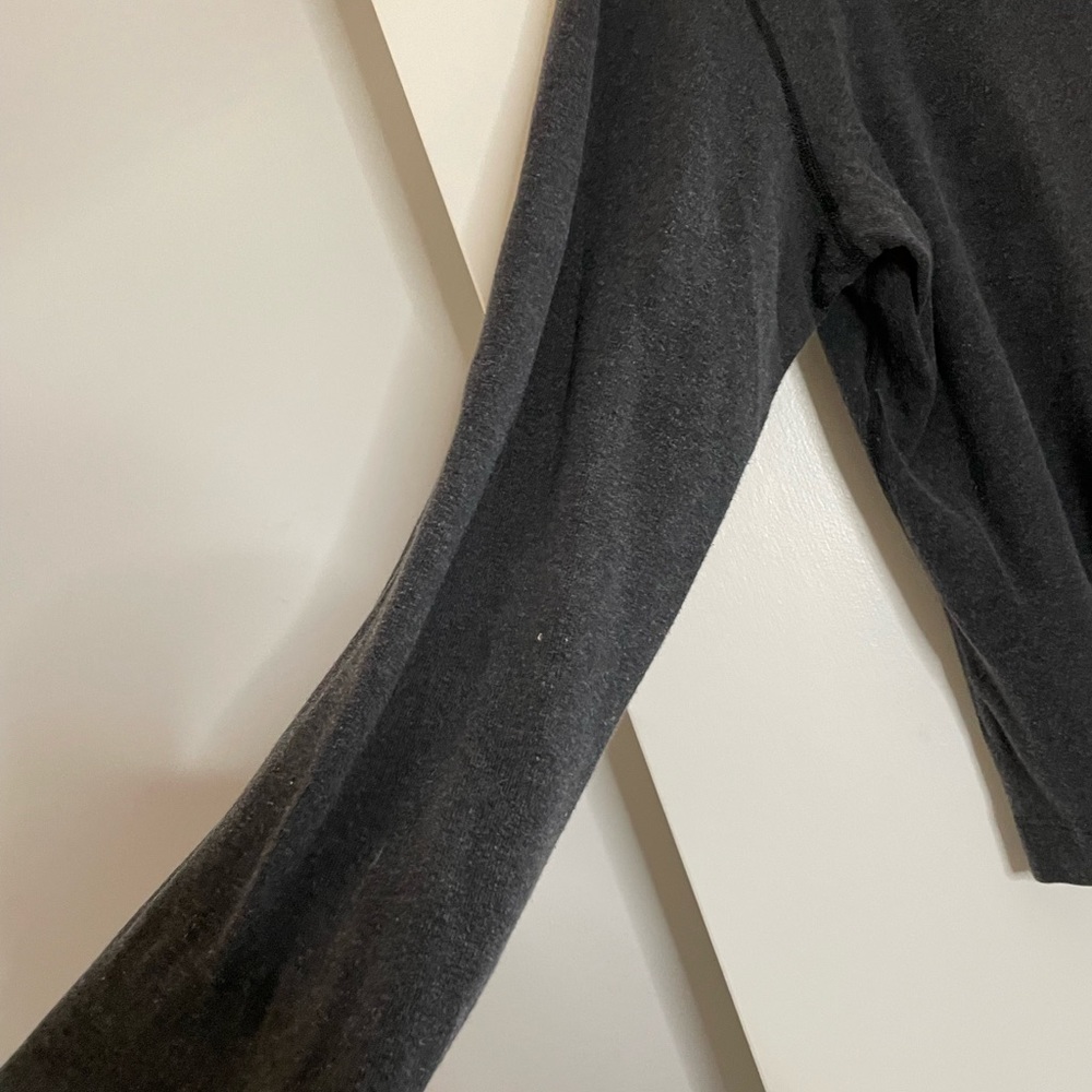 Three dots cotton cardigan/shirt dark gray with front button closure. - Picture 4 of 7